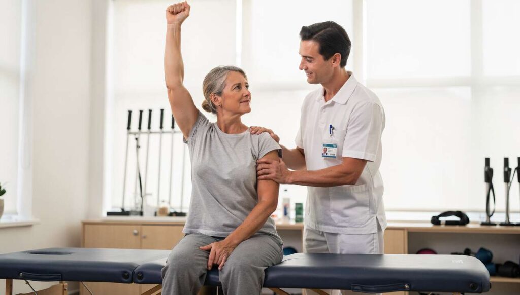 Schultersteife ab 50? Physiotherapeuten empfehlen diese Dehnübung statt Schmerzmittel