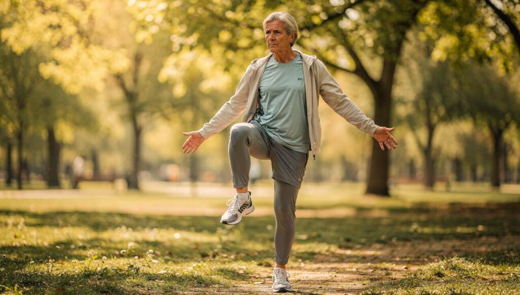 Können Sie 40 Sekunden auf einem Bein stehen? Sportmediziner erklären was das ab 55 aussagt