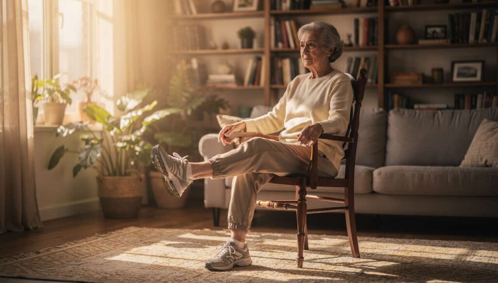 4 Übungen auf dem Stuhl, die laut Geriatern ab 70 die Beinkraft besser stärken als Squats